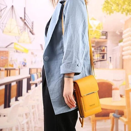 Touchscreen Mini Crossbody Phone Wallet – Zippered Card & Phone Purse